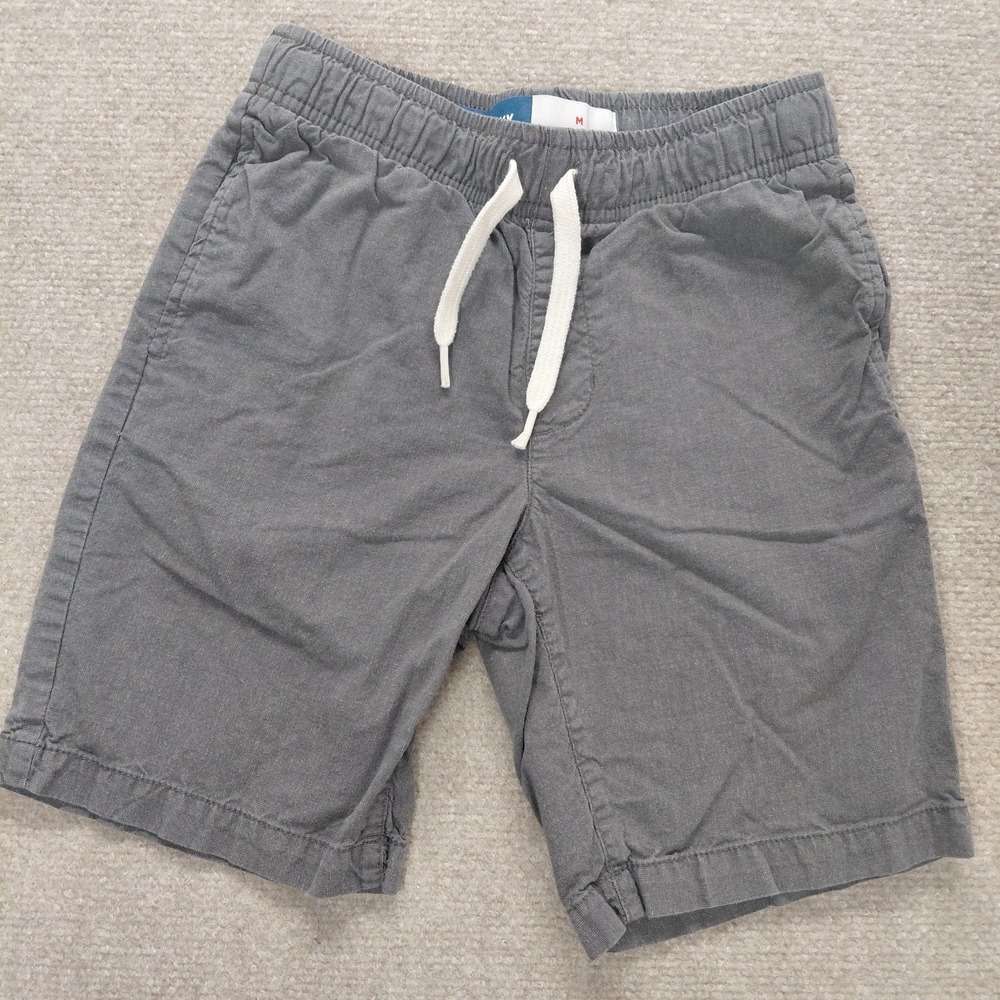 Old Navy Boy's Casual Shorts Size 8 Gray Twill Pull On Drawstring Pockets